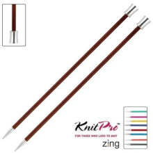 Knit Pro Zing: Knitting Pins: Single Ended: 25cm x 3.25mm, Metal, 3.25