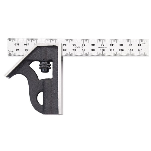 Starrett Starrett 10MH-150 Cast Iron Square Head Student Combination Square, 150 mm Size