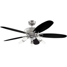 Westinghouse Ceiling Fans 72559 Arius Light 132 cm Five-Blade Indoor Ceiling Fan, Chrome Finish with Opal Frosted Glass