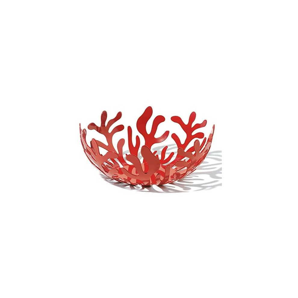 Alessi ESI01 / 21 Mediterraneo Fruit Holder in Stainless Steel Colored with Epoxy Resin, Red, 21 cm