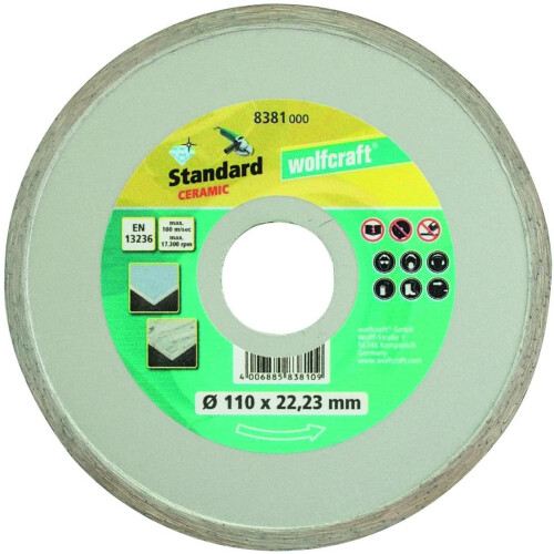wolfcraft Wolfcraft 8381 Closed Edge Diamond Blade 110mm