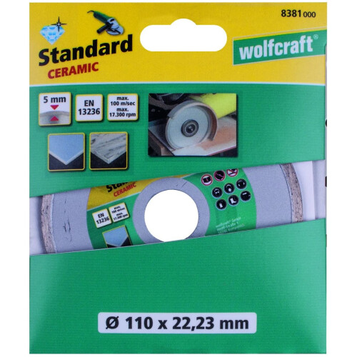 wolfcraft Wolfcraft 8381 Closed Edge Diamond Blade 110mm 1