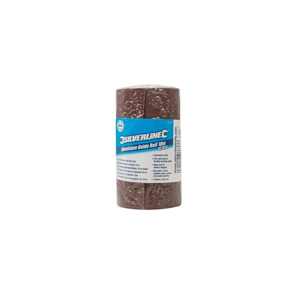 Silverline 306729 Aluminium Oxide Roll, 10 m 180 Grit