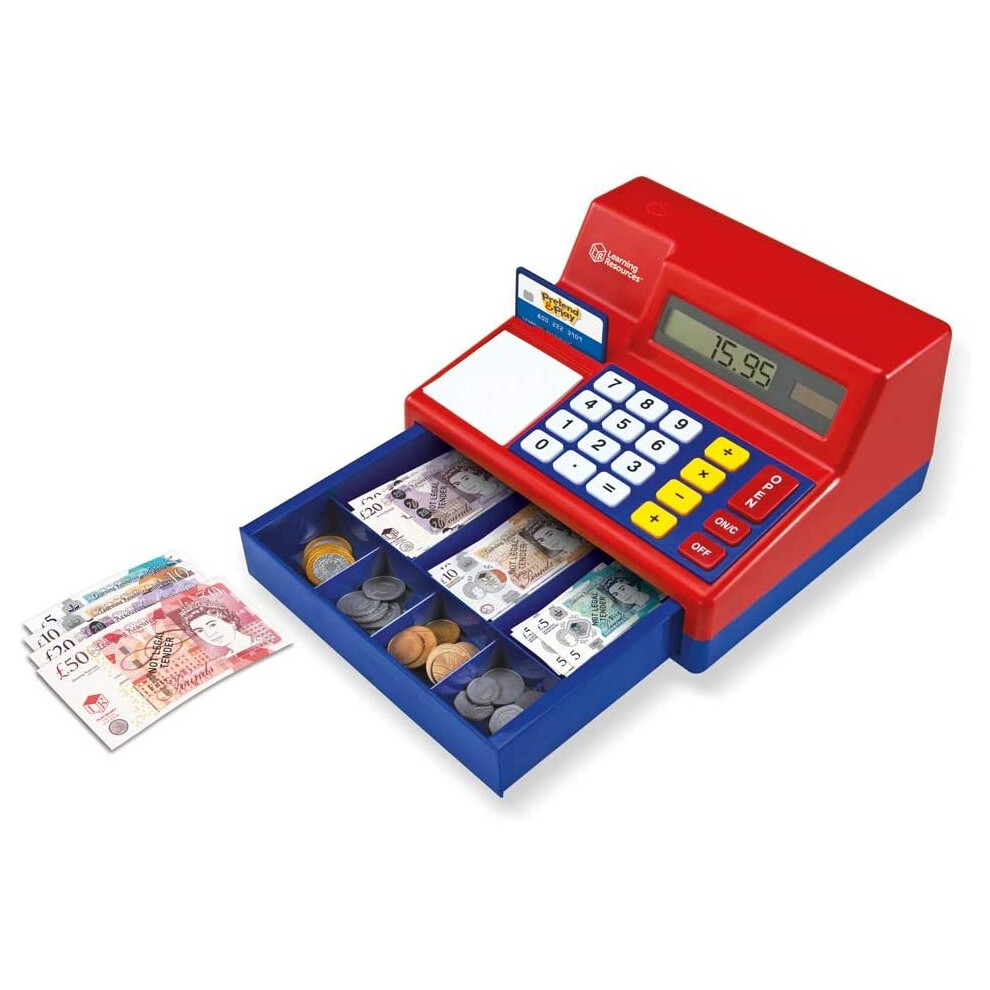 Learning Resources Lsp2629-Uk Pretend & Play Calculator Cash Register (Uk Currency), Multicoloured