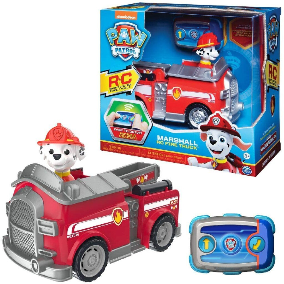 Paw Patrol 6054195 Marshall Remote Control Fire Truck with 2-way Steering, for Kids Aged 3 and Up (2019)