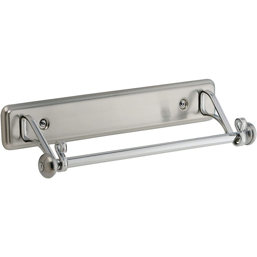 iDesign Kitchen Roll Holder Wall Mounted, Metal Paper Towel Holder for the Kitchen Wall and Cabinet Doors, Versatile Under Sink Storage, Silver