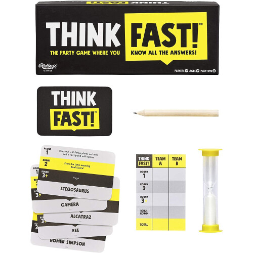 Ridley's Games GME029 Think Fast Game, Yellow - Board Game 1