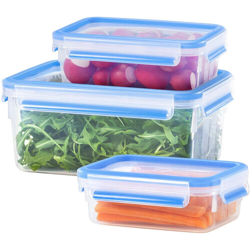 EMSA Set di 3 scatole alimentari Clip&amp;Close 3D - 1/2,3/3,7 L - Plastica