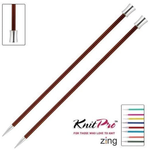 Knit Pro Zing: Knitting Pins: Single Ended: 35cm x 4.50mm, 4.5mm