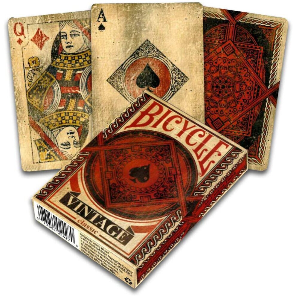 Jeu de cartes Fournier Bicycle Vintage - 1 paquet, finition air cushion, noir & rouge, id?al pour collectionneurs, maniement professionnel.