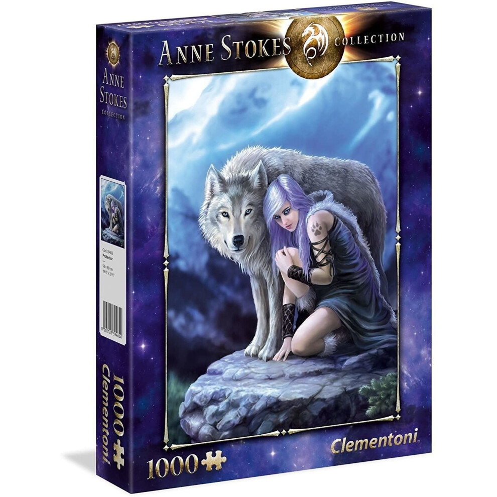 Clementoni 39465 Clementoni-39465-Anne Stokes Collection-Protector-1000 Pieces, Multi-Colour