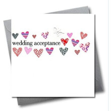 Claire Giles Hearts and Stars Wedding Acceptance Card
