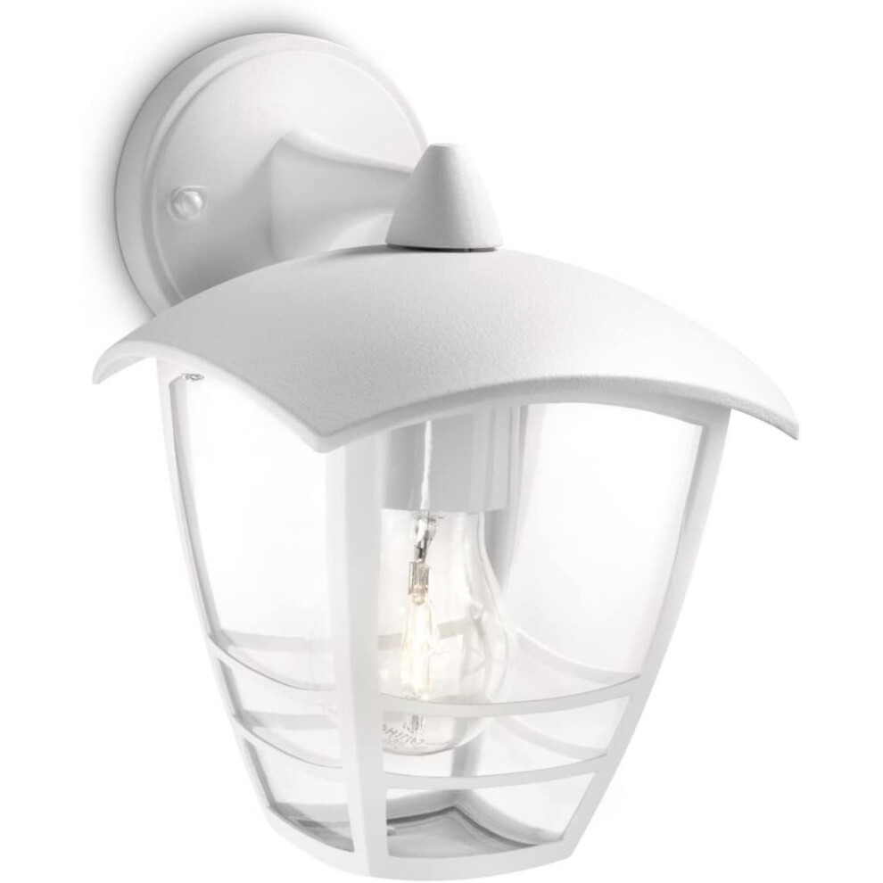Signify Philips Mygarden Creek Outdoor Wall Light, White (Requires 1 X 60 W E27 Bulb)