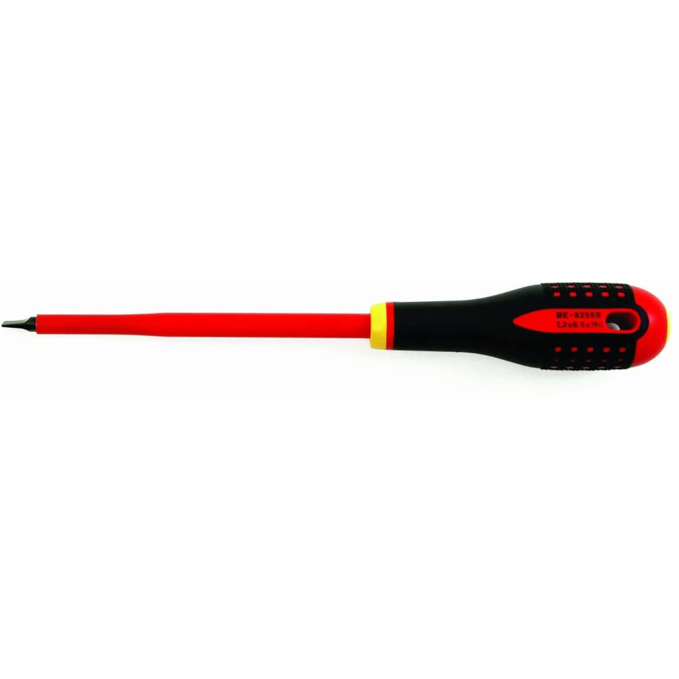 Bahco BE-8050S BHBE-8050S Ergo Insulated Screwdriver for Slotted Head Screws, Multi-Colour, 247 mm