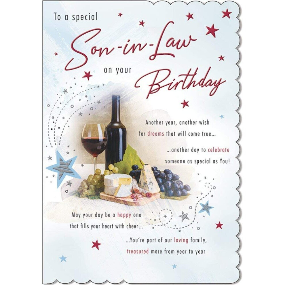 Traditional Birthday Card Son in Law - 9 x 6 inches - Piccadilly Greetings