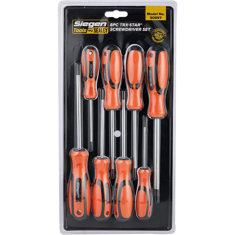 Sealey S0897 8pc TRX-Star* Screwdriver Set, Orange