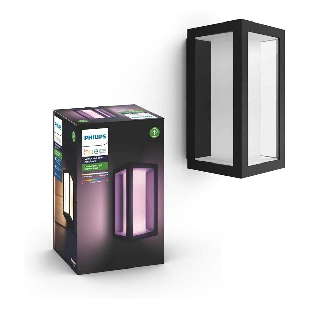 Philips Hue Impress White And Colour Ambiance Led Smart Garden Wall Light [Slim], Works With Alexa, Google Assistant And Apple Homekit