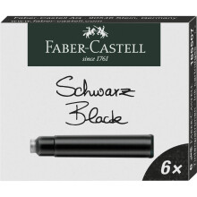 Korte sorte blækpatroner 6 stk. FABER CASTELL