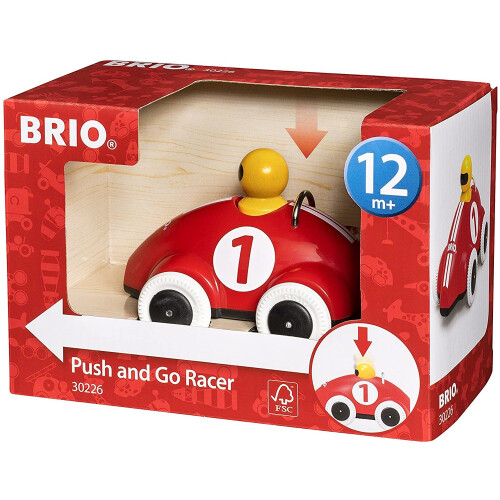 Brio Raceauto Push &amp; Go Rood - BRIO - 30226 - Terugloopmechanisme - Peuterspeelgoed 1