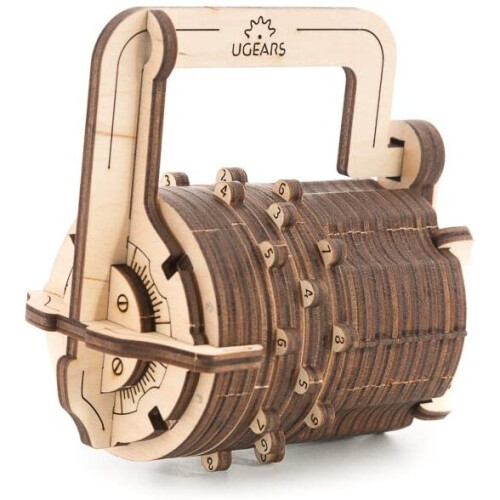 Puzzle 3D meccanico - UGEARS - Cryptex - Legno - 34 pezzi - Da assemblare da soli 1