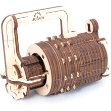Quebra-cabeça 3D mecânico - UGEARS - Cryptex - Madeira - 34 peças - Para montar você mesmo