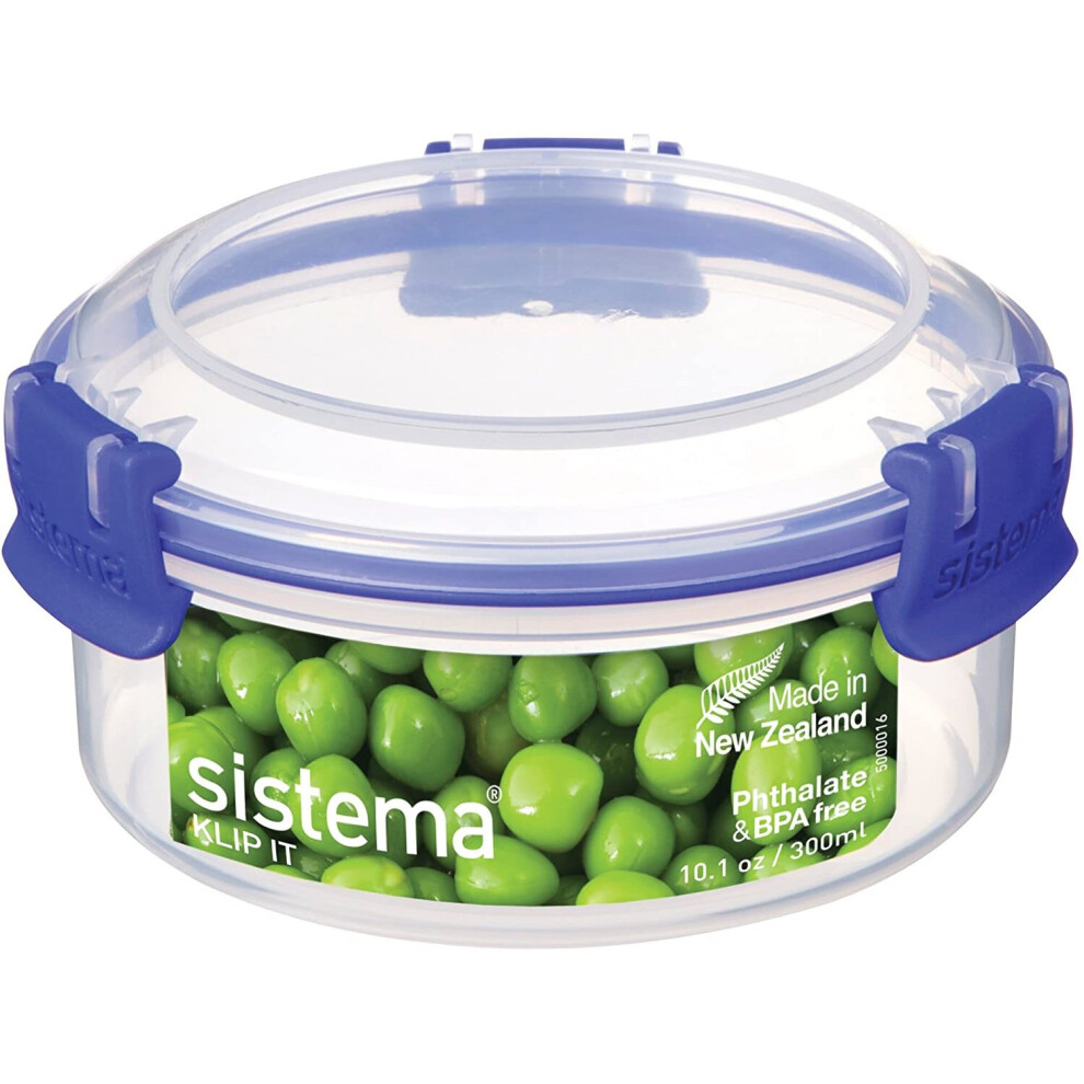 Sistema KLIP IT Round Food Storage Container, Blue Clips, 300 ml