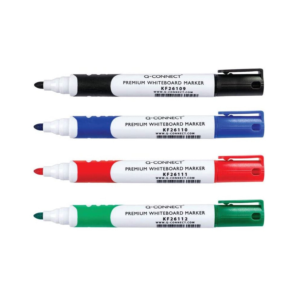 Q Connect Assorted Bullet Tip Premium Marker for Whiteboard (Pack of 4)