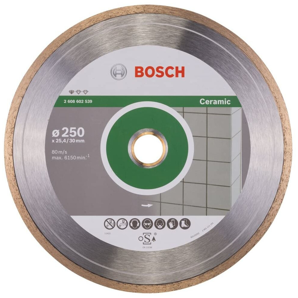 Bosch Professional 2608602539 Standard For Ceramic Diamond Cutting Disc, 250 Mm Silver/Grey