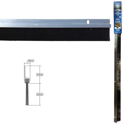STORMGUARD 02SR0190838A Draught excluder, 838mm (2'9'), Aluminium 1