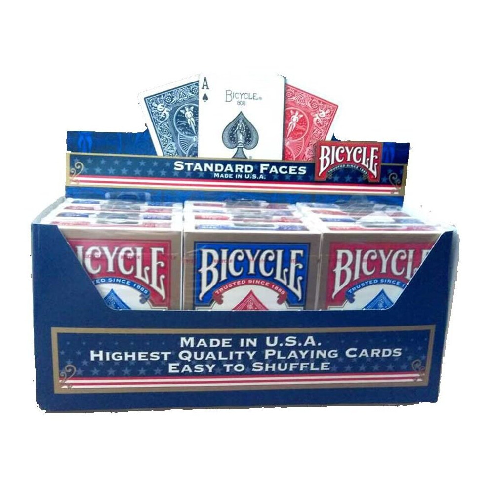 Bicycle STANDARD 12 Decks Pack US Playing Cards Company, Red and Blue