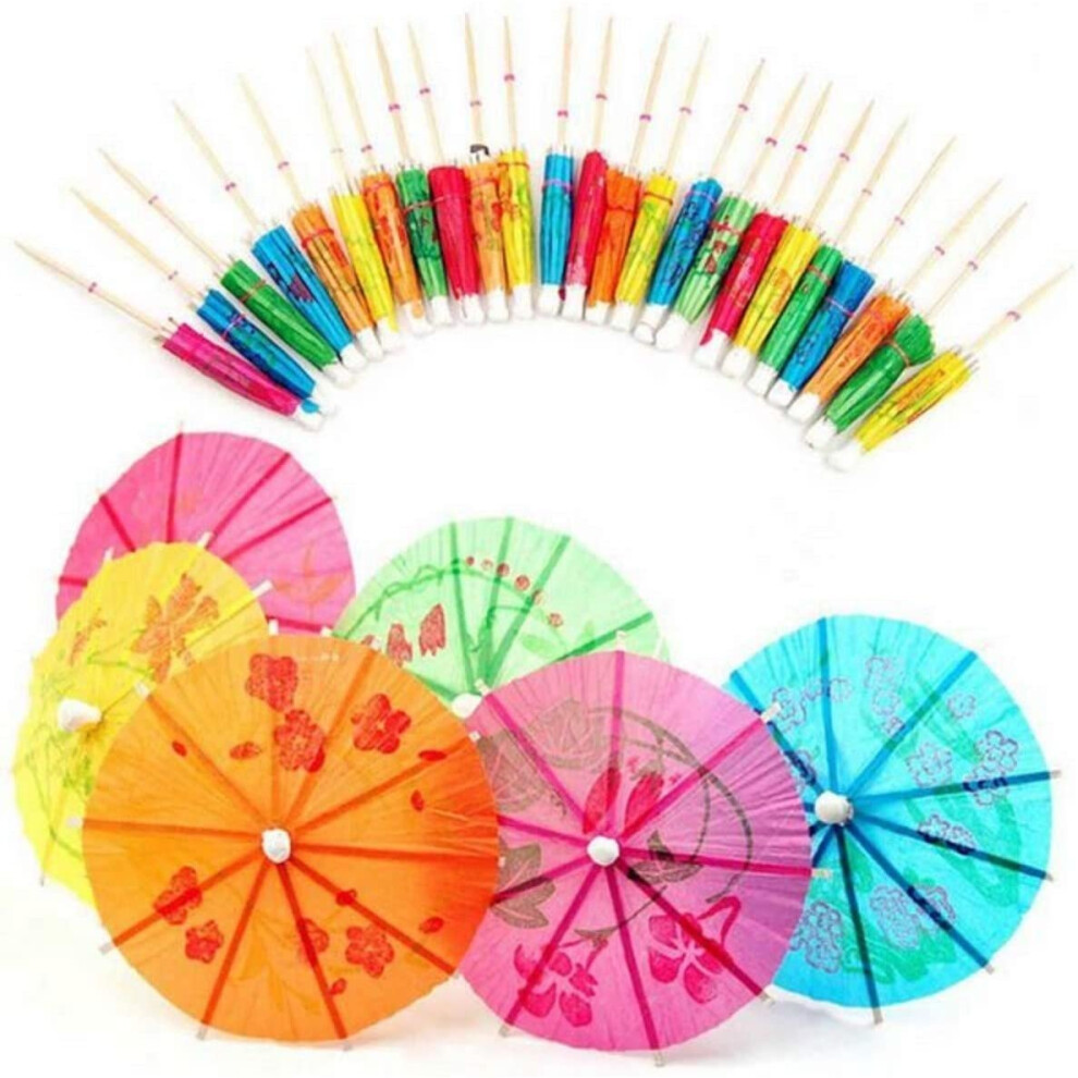 144Pcs Paper Umbrella Cocktail Sticks Parasoles Tropical Party Picks