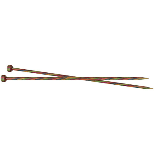 KnitPro 30 cm x 6 mm Symfonie Single Pointed Needles, Multi-Color