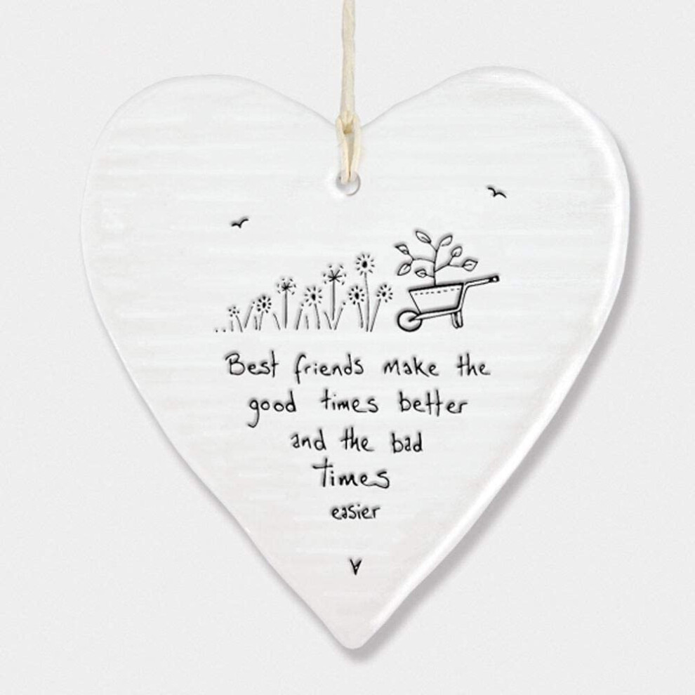 East of India Hanging Heart Gift Best Friends Make Good Times Better