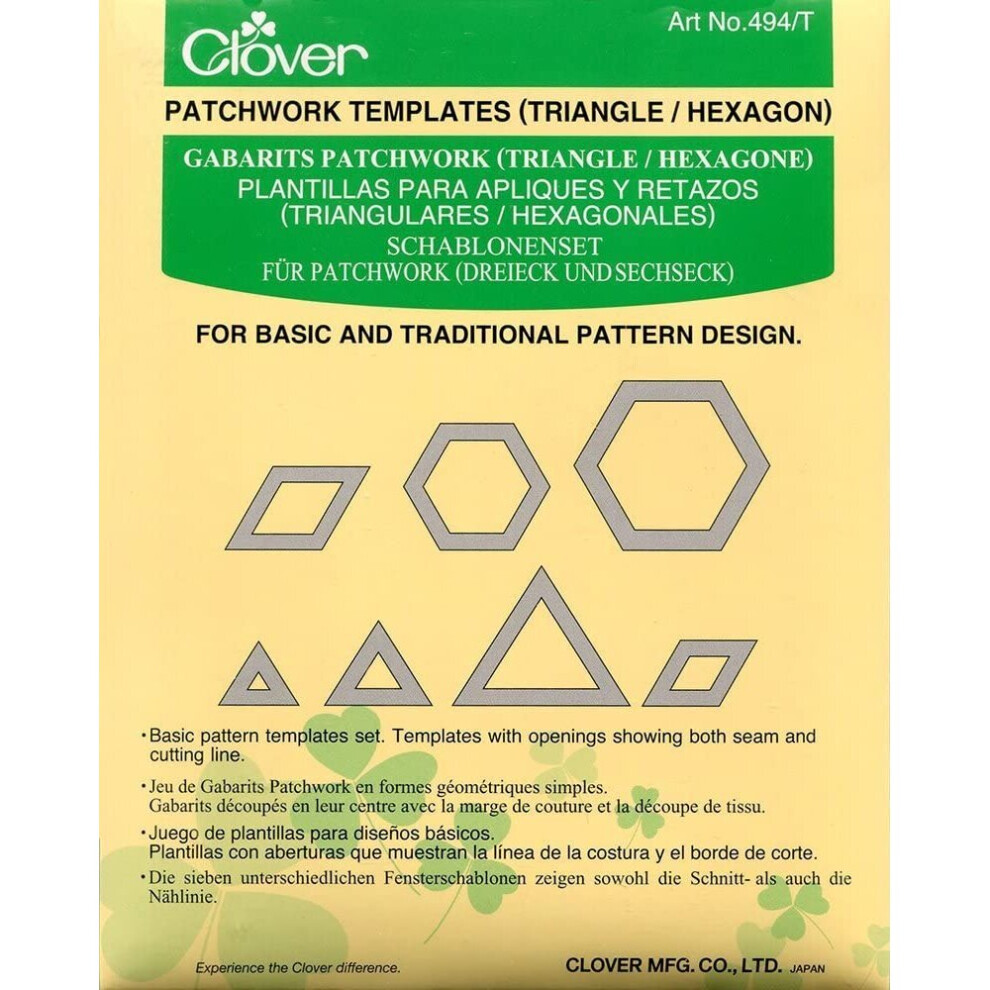 Clover Patchwork Templates Triangle/Hexagon, 1