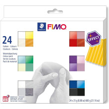 Muovailuvaha - FIMO EFFECT - 24-osainen pakkaus - Monivärinen - Aikuisille ja lapsille - Taiteelliset luomukset