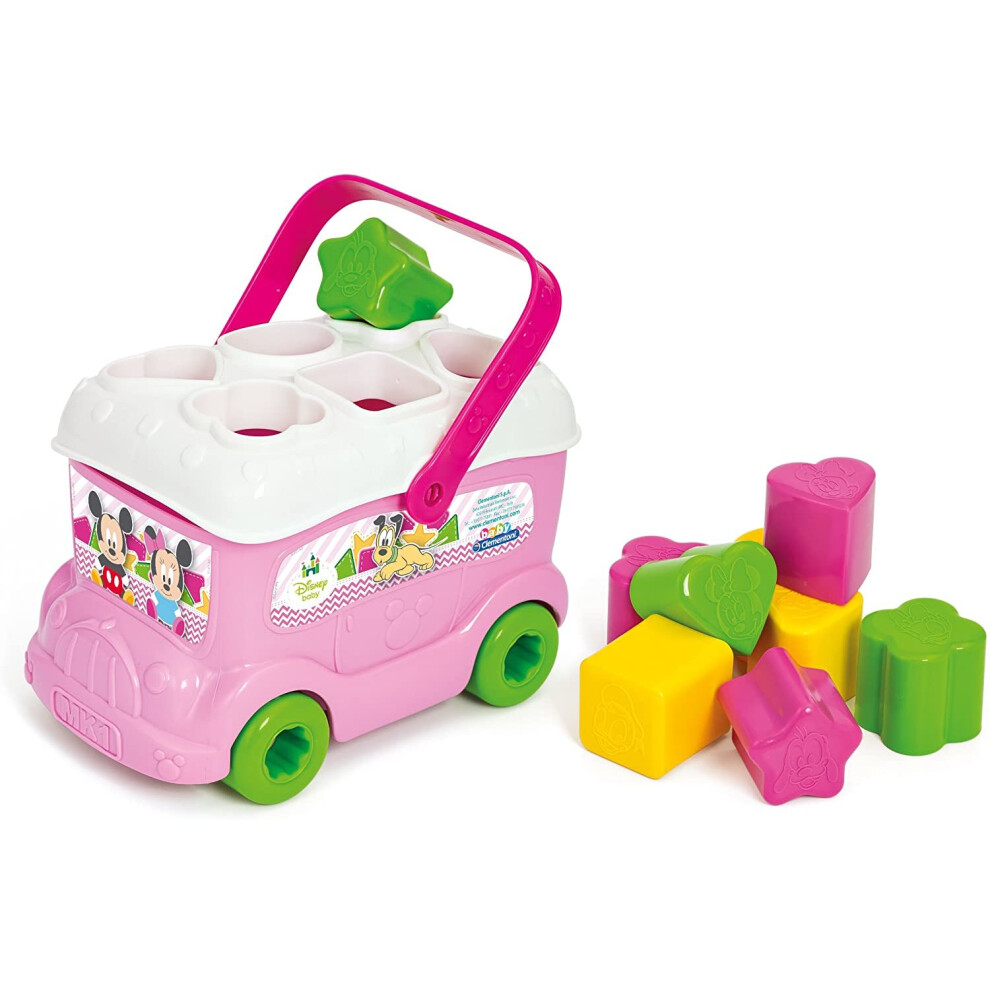 Clementoni 14933 Baby Minnie Shape Sorter Bus, Multicolour