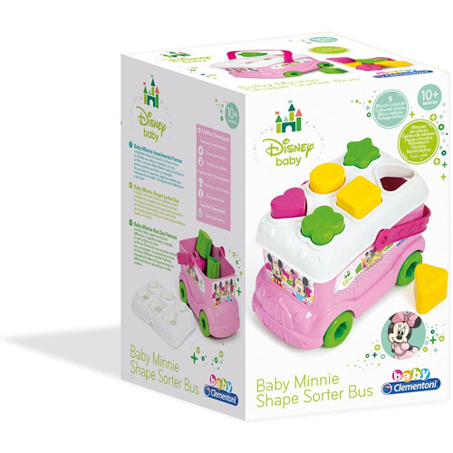 Clementoni Clementoni 14933 Baby Minnie Shape Sorter Bus, Multicolour 1