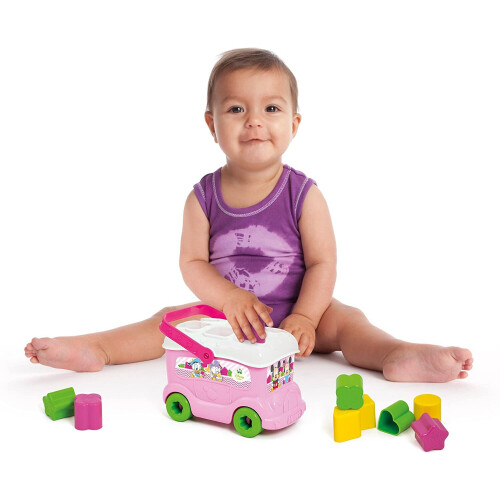Clementoni Clementoni 14933 Baby Minnie Shape Sorter Bus, Multicolour 2