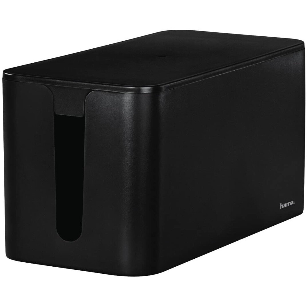 Hama 00020663 'Mini' Cable Box, 23 x 11.5 x 11,8 cm (W x D x H), with Rubber Feet - Black