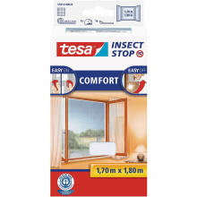 tesa 55914-00020-00 Insect Stop Hook and Loop Comfort For Windows, Removable, Easy-On and Easy-Off Insect Screen, 1.7 x 1.8 m - White