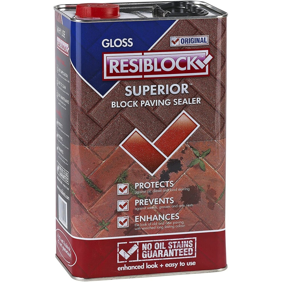 Resiblock Superior Original Block Paving Sealer, Gloss, 5 Litre