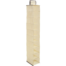 Premier Housewares Ten Section Hanging Shoe Organiser - 1 Piece, Cream
