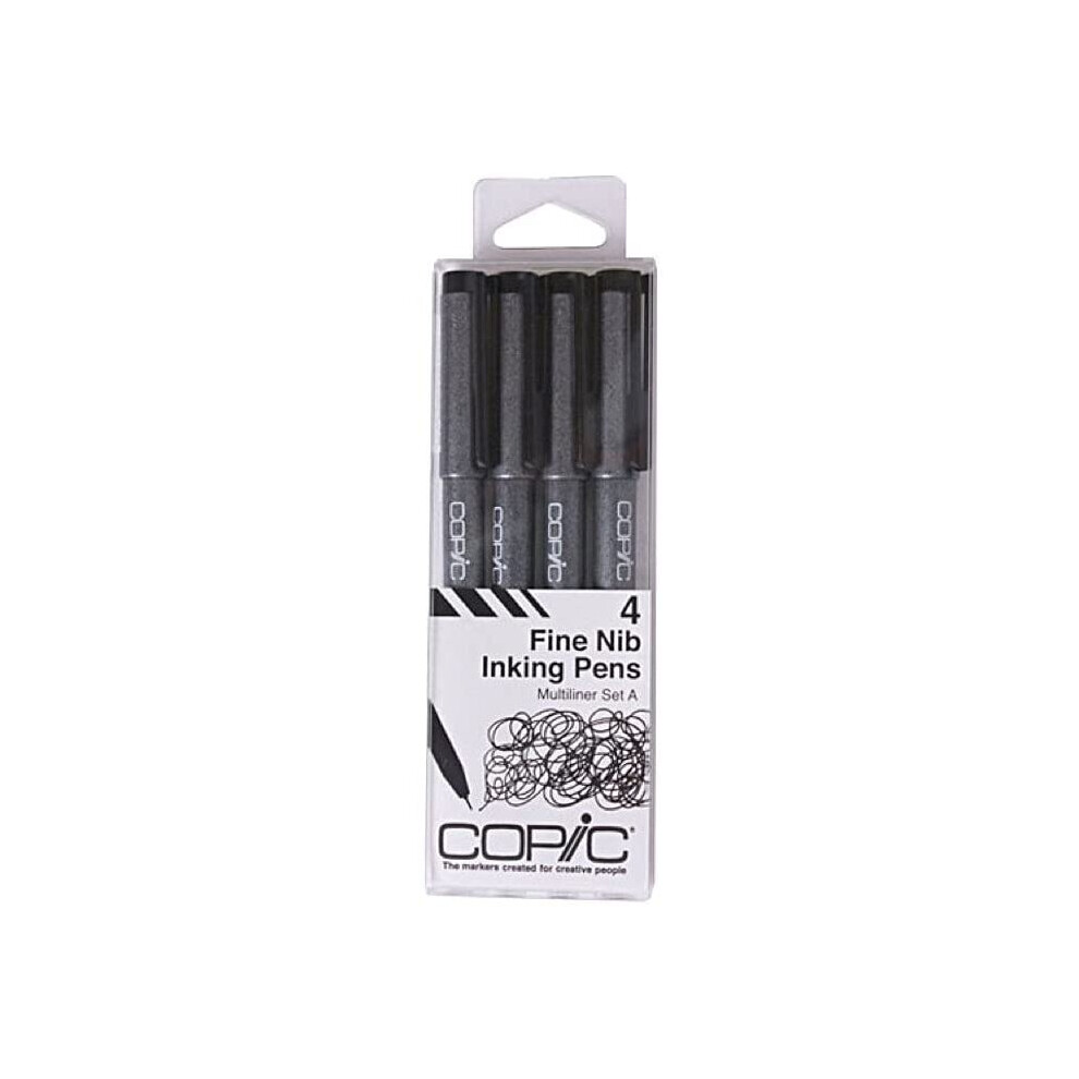 Copic Multiliner Fine A4-Piece Set - Black, MLAFINE