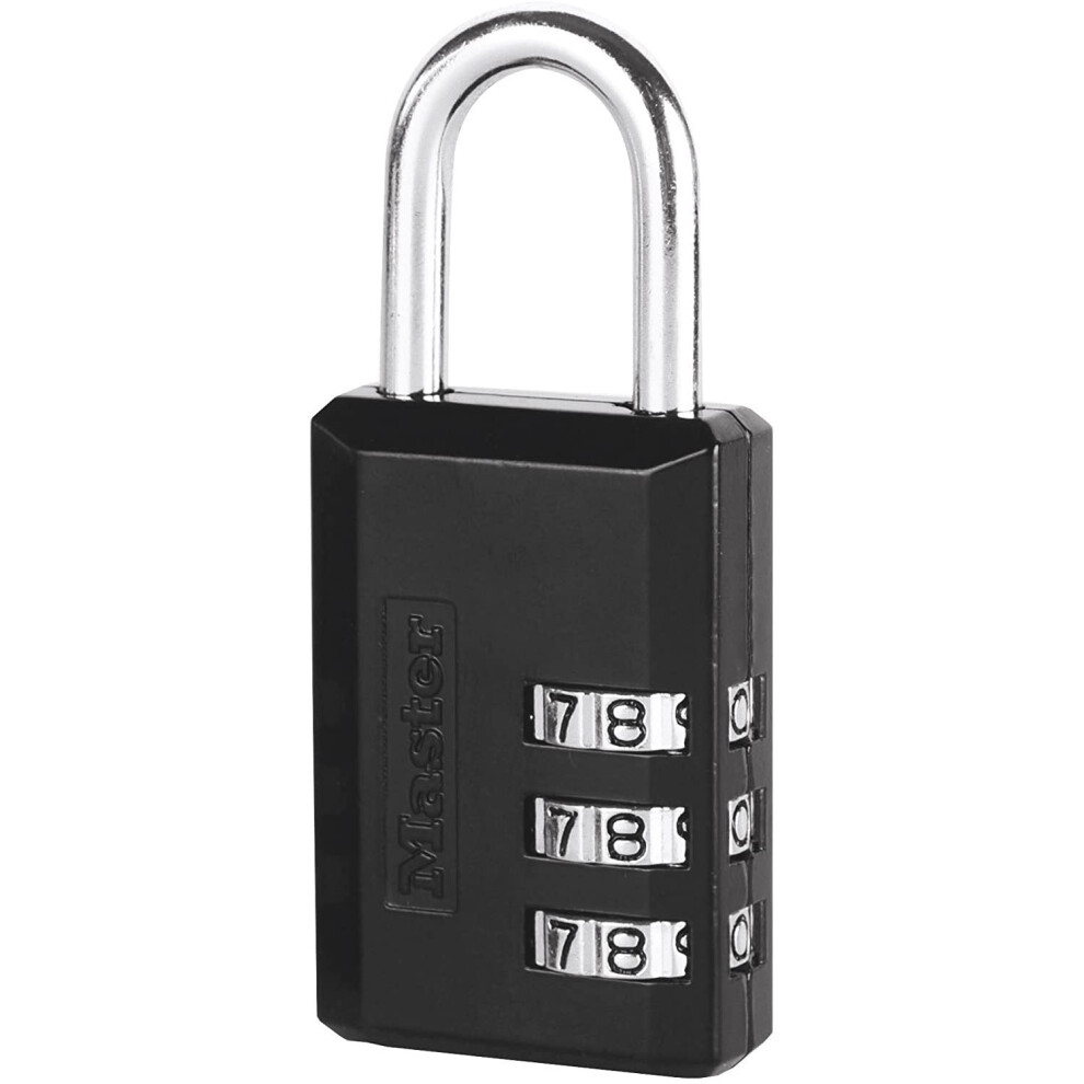 Master Lock 30Mm Zinc Combination Padlock With Vinyl Cover Black