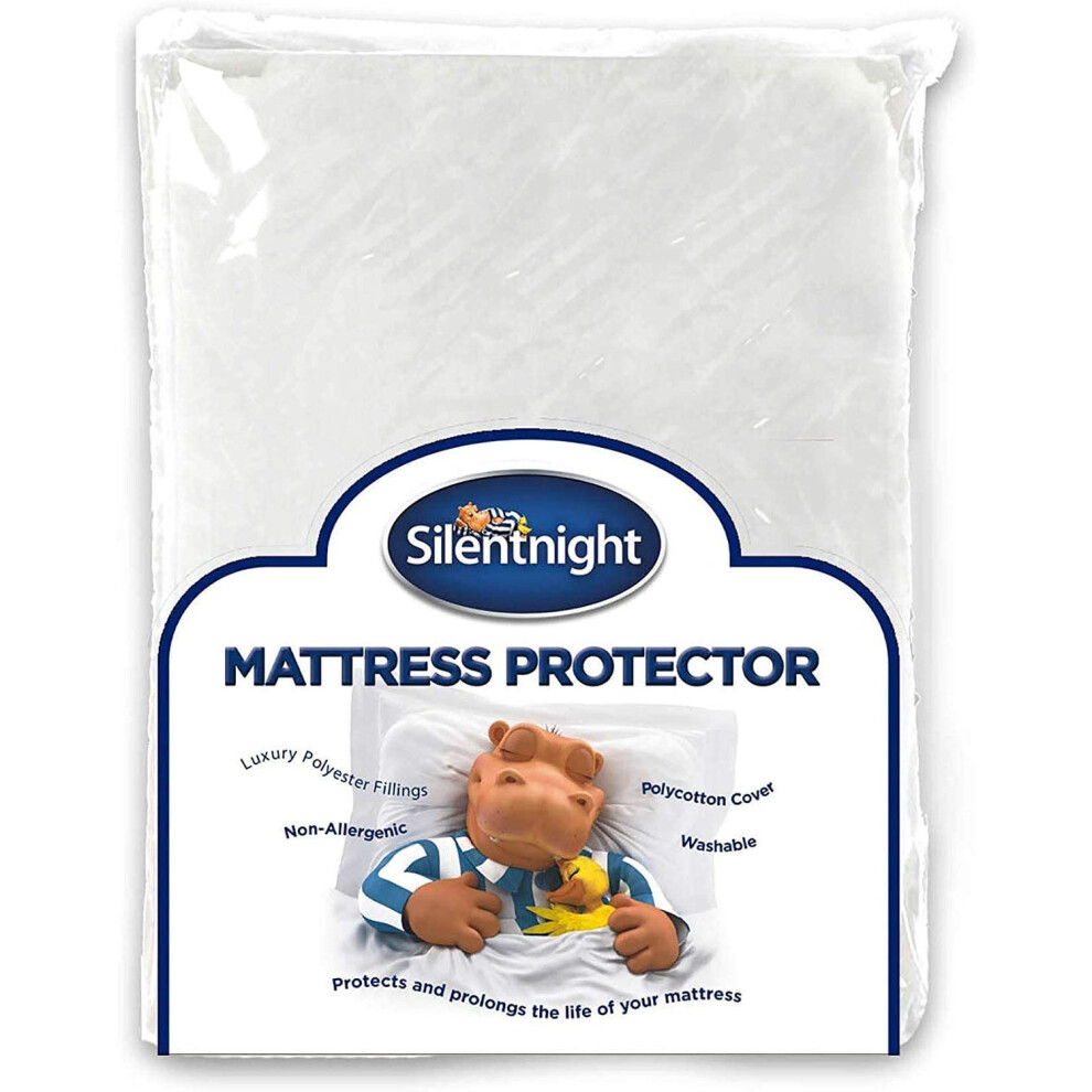 Silentnight Quilted Mattress Protector Plus, White, Single