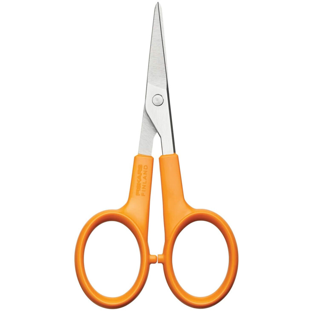 Fiskars Embroidery Scissors, Length: 10 cm, For Right- and Left-handed Users, Stainless Steel Blade/Plastic Handles, Orange, Classic, 1005143