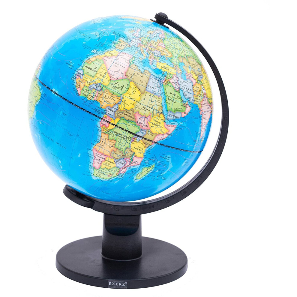 Exerz Educational World Globe (Large 25cm) Swivel Rotating Globe - Dia 25cm