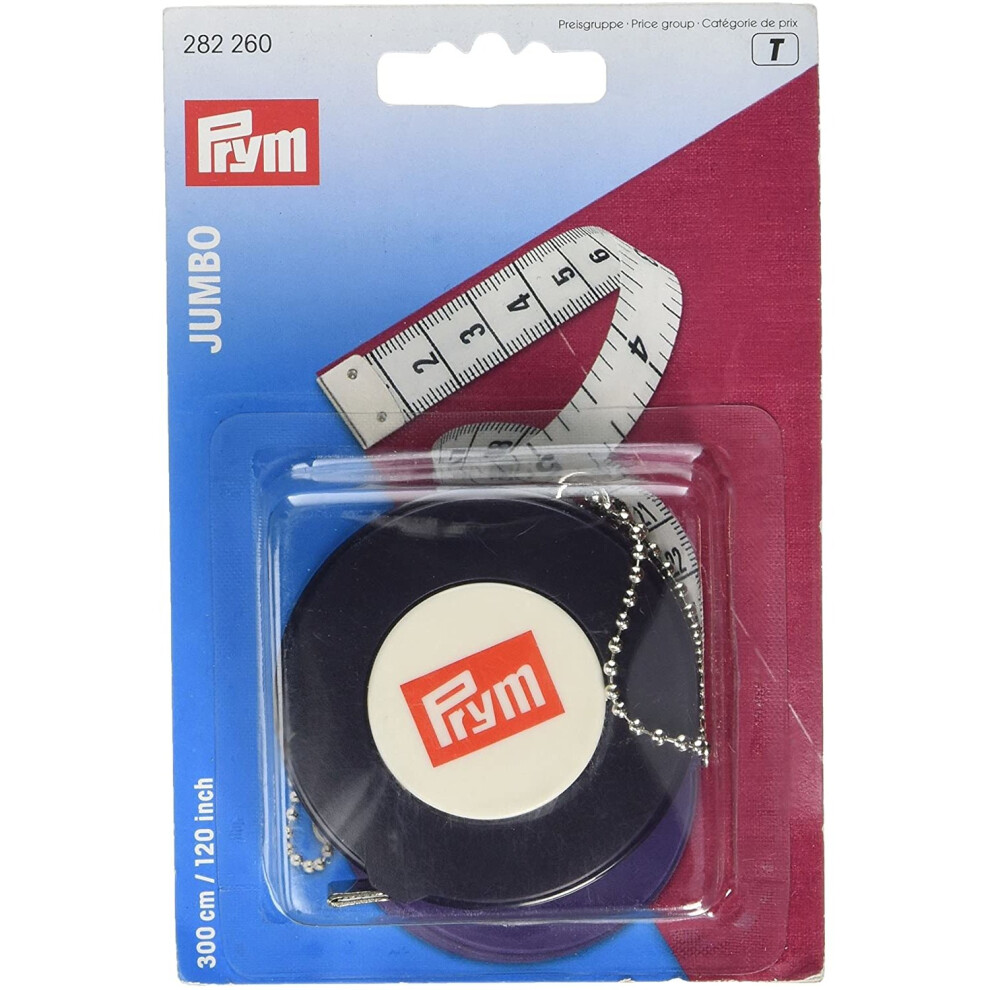 Prym 300 cm/ 120-inch cm/inch Spring Tape Measure Jumbo