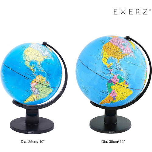 Exerz Educational World Globe (Large 25cm) Swivel Rotating Globe - Dia 25cm 2