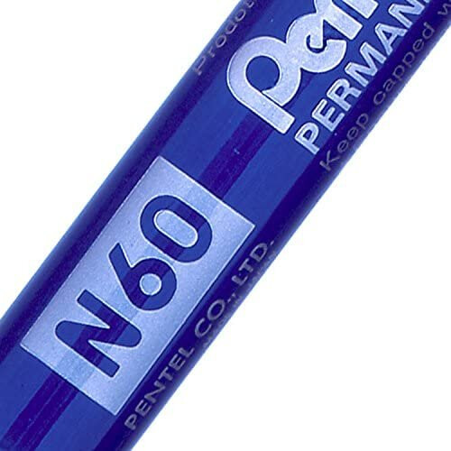 Pentel Pentel N60 Permanent Marker Chisel Tip Max.6mm Line Blue Ref N60-C [Pack of 12] 1
